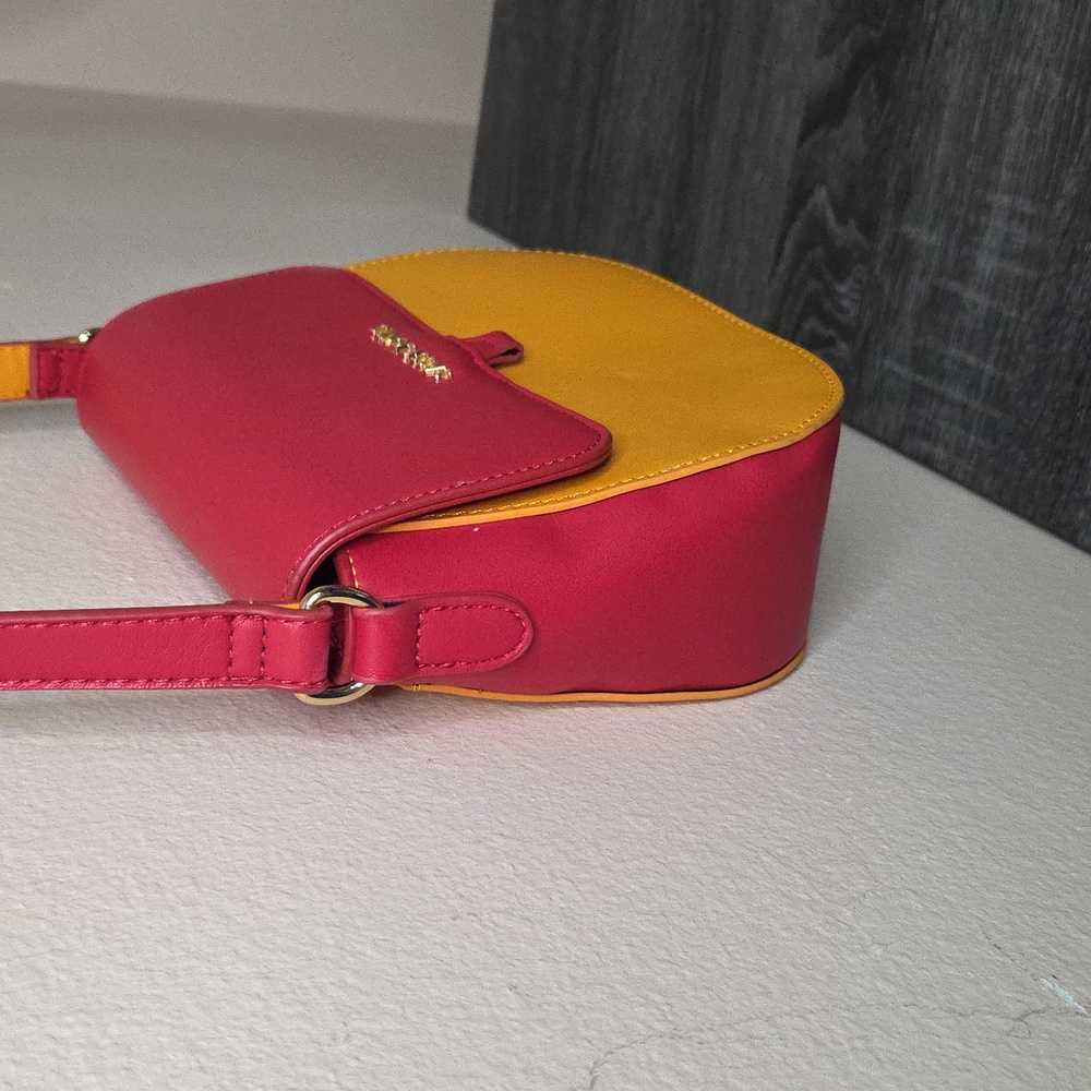 Sassy Jones Color Block Bold Orange/Red Cross Body Bag/ Purse EUC Woman Owned - Picture 5 of 16